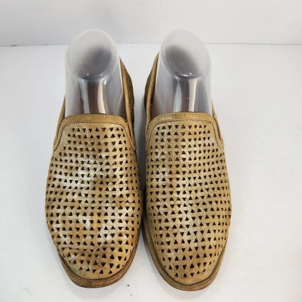 Trask‎ Ali Perforated Women's Camel Suede Slip-On Casual Shoes Size 8.5M